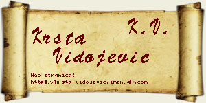 Krsta Vidojević vizit kartica